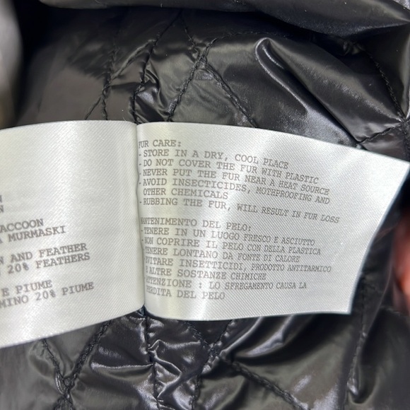BEA YUK MUI DOWN PUFFER BLACK GOLD NWT  NYLON COAT WITH REMOVEABLE HOOD SZ 42 - Picture 12 of 15